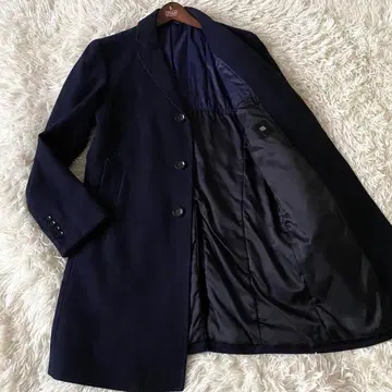 [ 미사용급 ] 정장 셀렉트 비슈 울 체스터 코트 트위드 네이비 S