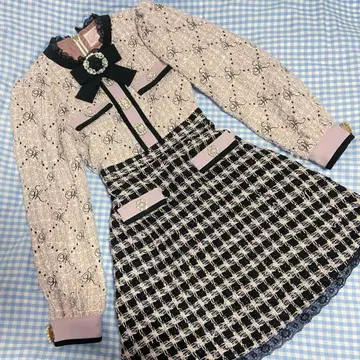 Swankiss 스완키스 트위드 원피스 핑크