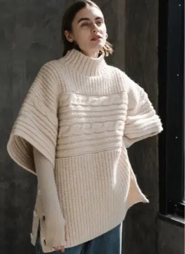 택 포함 새상품 willfully 니트 판초