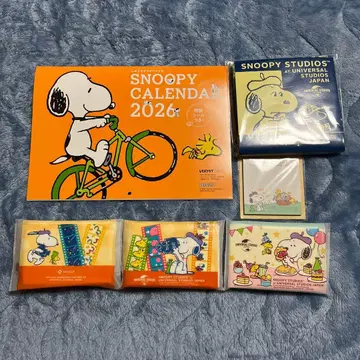 스누피 굿즈 세트 핸드 타월 부직포 달력