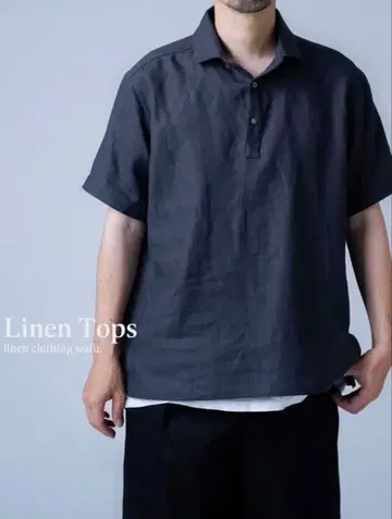 wafu 린넨 피케 셔츠 상의 셔츠 wafu