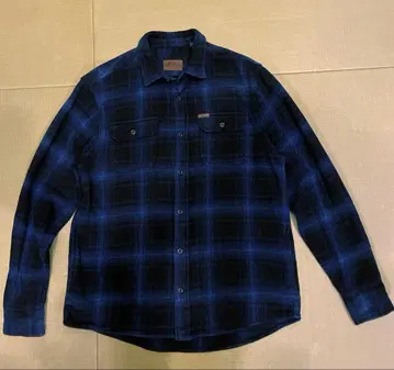 오비스 플란넬 셔츠 옴브레 체크 블루 90s 00s 헤비 플란넬