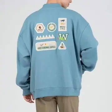 와펜 맨투맨 가디건 graniph 블루종 MOUJU 속기모