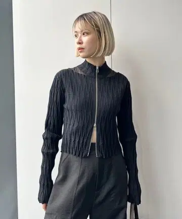 미사용 Ray BEAMS 시어 숄더 지퍼 가디건