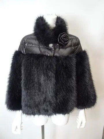 슈퍼뷰티 2025년 가을/겨울 인조 모피 절개 다운 숏코트