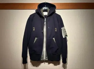 sacai 도킹 레이어드 지퍼 후드티