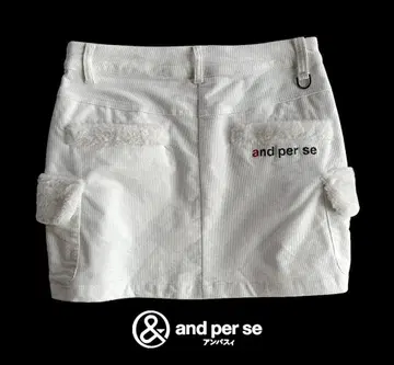 앤퍼시 이너 팬츠 포함 퍼 코듀로이 스트레치 스커트 화이트