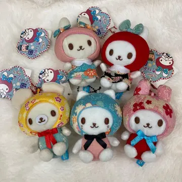 토끼 후드 크레이프 원단 봉제 인형 마스코트