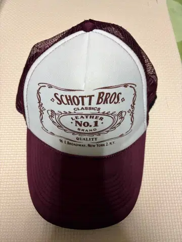 SCHOTT 캡 화이트/버건디 OTTO