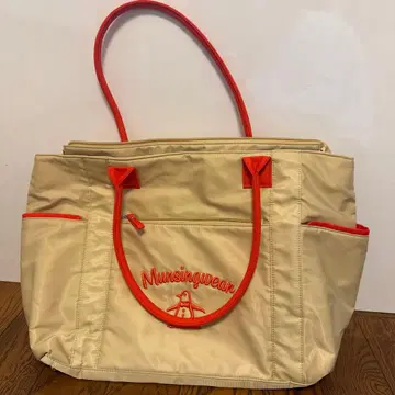 Munsingwear 토트백 크림색/오렌지