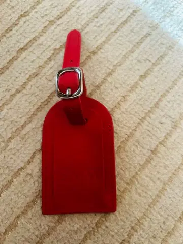 새상품, BMW 가죽 명찰 빨간색 네임택