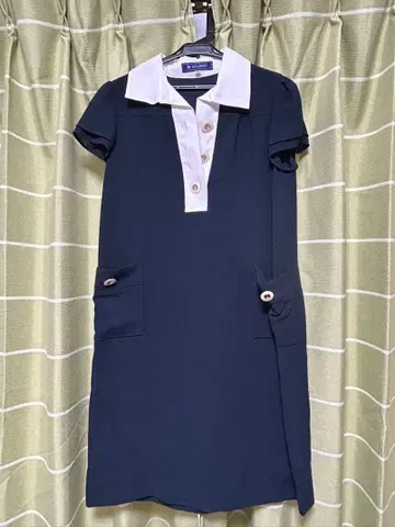M'sGRACY 네이비 폴로 셔츠 스타일 원피스 38