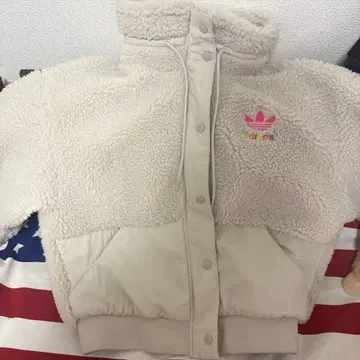 아디다스 플리스 자켓 베이지