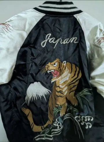 [ 전체 자수 ] 스카잔 호랑이 용 Japan 후지산 M 블랙