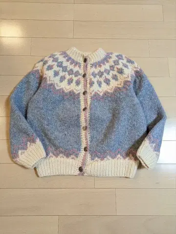 노르딕 무늬 울 가디건