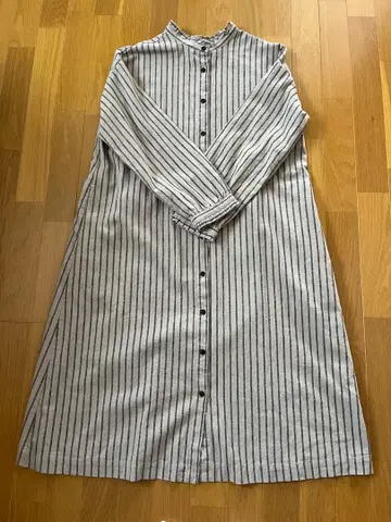 가격 인하 SUNVALLEY 면린넨 스트라이프 원피스