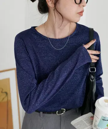 DISCOAT 라메 롱 슬리브