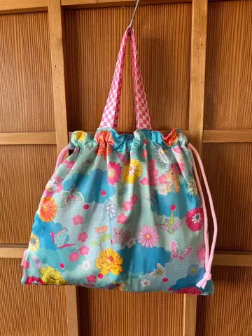 조리 플뢰르 손잡이 달린 복조리 일본풍 패턴 스카이블루