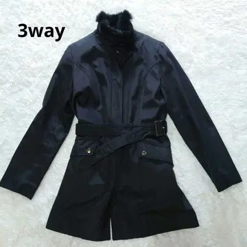 퍼 벨트 포함 3way 코트 블랙 7AR
