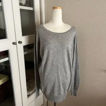 리플렉트 실크 캐시미어 스웨터 티셔츠 그레이