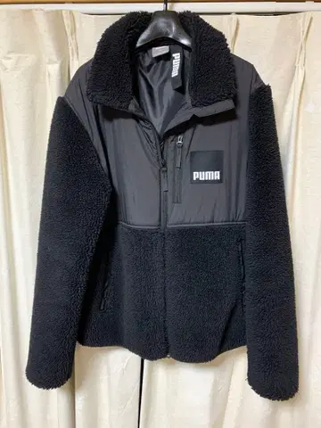 PUMA 블랙 플리스 보아 자켓 M 사이즈