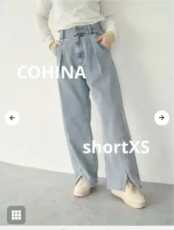 COHINA 턱 디자인 하이웨스트 데님 팬츠 shortXS