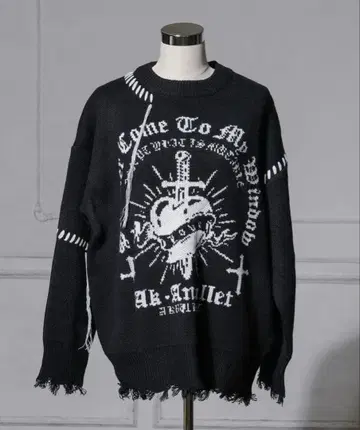 Diable baiser 임팩트 모티브 파괴 니트