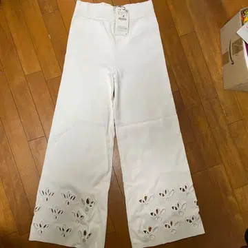 화이트 와이드 레그 팬츠 L 사이즈