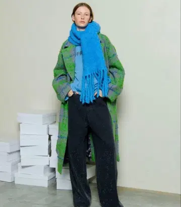 MAISON SPECIAL 체크 롱 코트