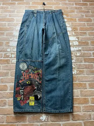 90s Platinum Fubu Harlem 데님 배기 데님 y2k