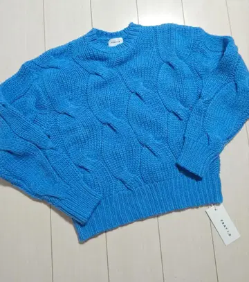 FRAY I.D 케이블 니트 스웨터 파랑