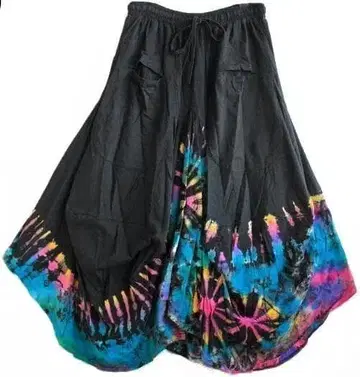 하의 타이 다이 3D 드레이프 벌룬 플레어 스커트