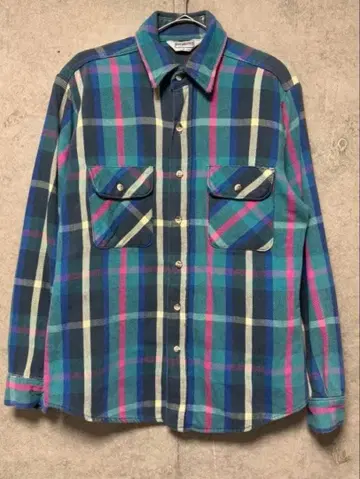 구제 의류 70s-80s 파이브 브라더 플란넬 셔츠 체크 아메카지