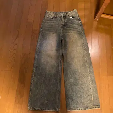 와이드 스트레이트 데님 S 사이즈 블루