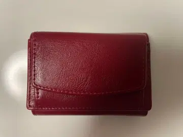 가죽 3단 폴더형 지갑 빨간색