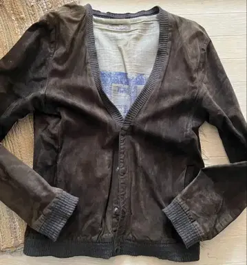[레어] 미트 패킹 d 다크 브라운 가죽 자켓 가디건