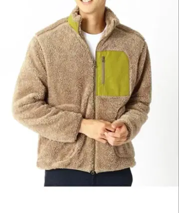 플리스 자켓 베이지 x 그린