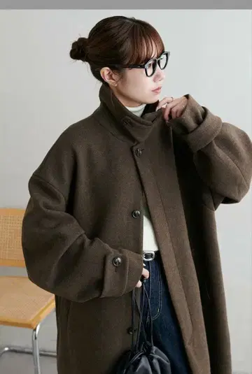 discoat 중공사 벨티드 롱 코트