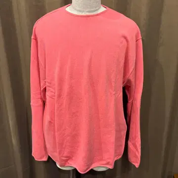 핑크 크루넥 긴팔 티셔츠