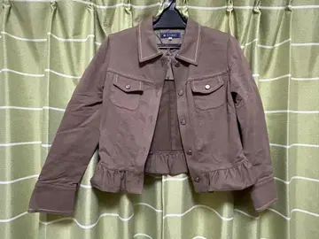 카키 테일러드 자켓 프릴 밑단 40