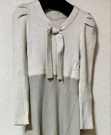 리젝시 보타이 머메이드 니트 원피스