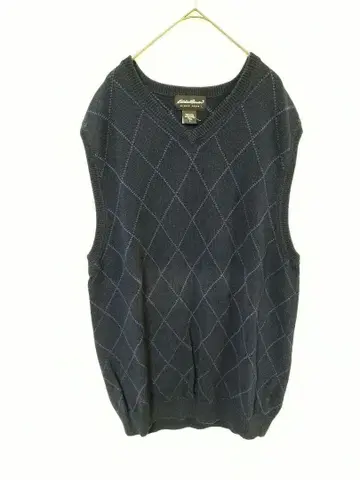 에디 바우어 니트 베스트 남성용 L 네이비 색상 아가일 무늬 면 100%