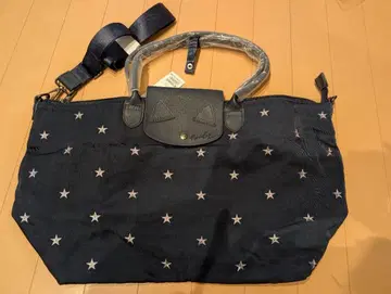 미사용 Anna Sui 별 패턴 숄더백 네이비 고양이