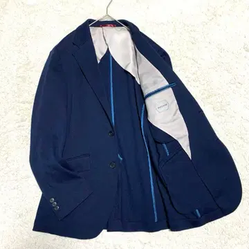 미사용급 워셔블 두클라쎄 테일러드 자켓 언컨 네이비