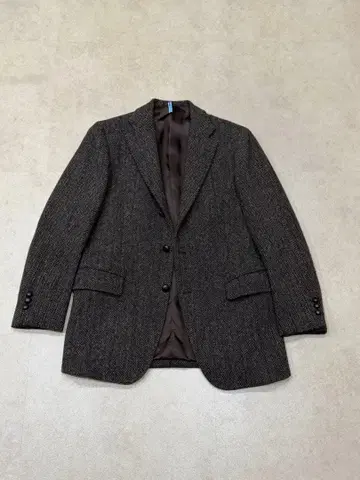 링 재킷 제조 해리스 트위드 브라운 헤링본 자켓