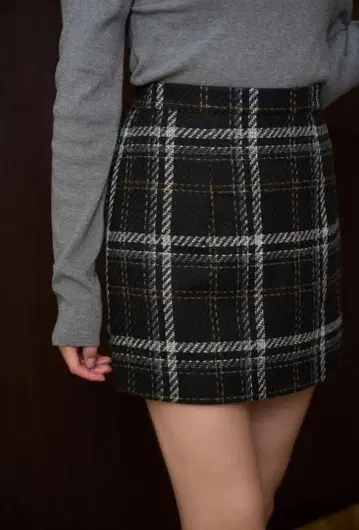 Herlipto 트위드 체크 미니스커트