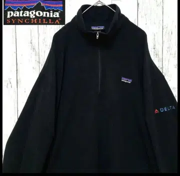 파타고니아 플리스 자켓 XL 신틸라 하프 지퍼 빈티지 블랙