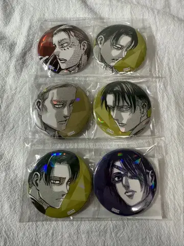 진격의 거인 아니크 거인 대전 캔뱃지 리바이 엘빈 한지 엘렌