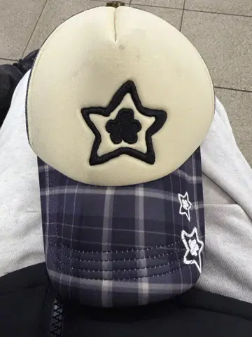 STAR TEAM 스타팀 TRUCKER HAT PLAID BLUE