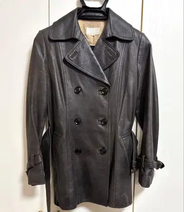 더 긴자 트렌치코트 양가죽 사이즈 40 벨트 포함 다크 브라운